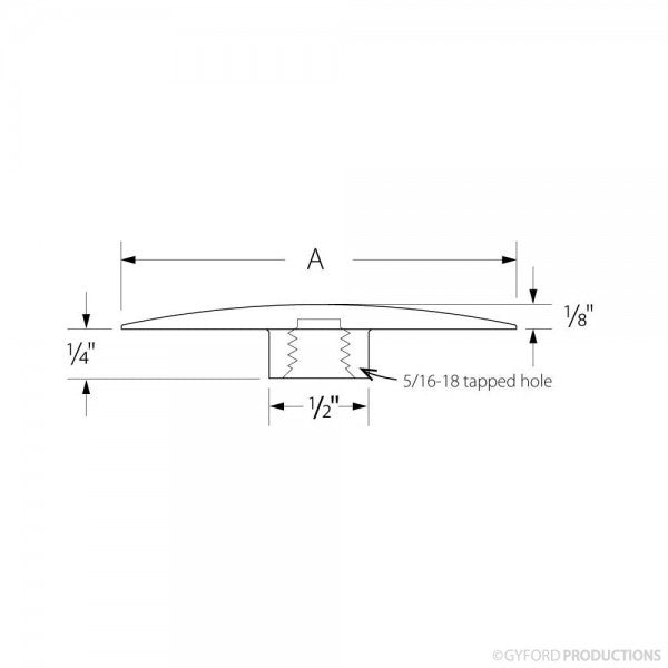 1 1/4" Diameter, Low-Profile Gyford Aluminum Cap
