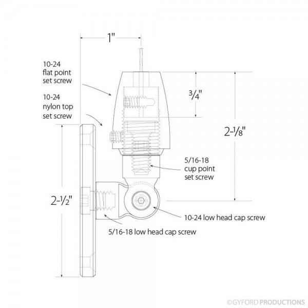 Gyford EZ Wire Angled Bottom Mount for 1/8" Wire - EZ-A20