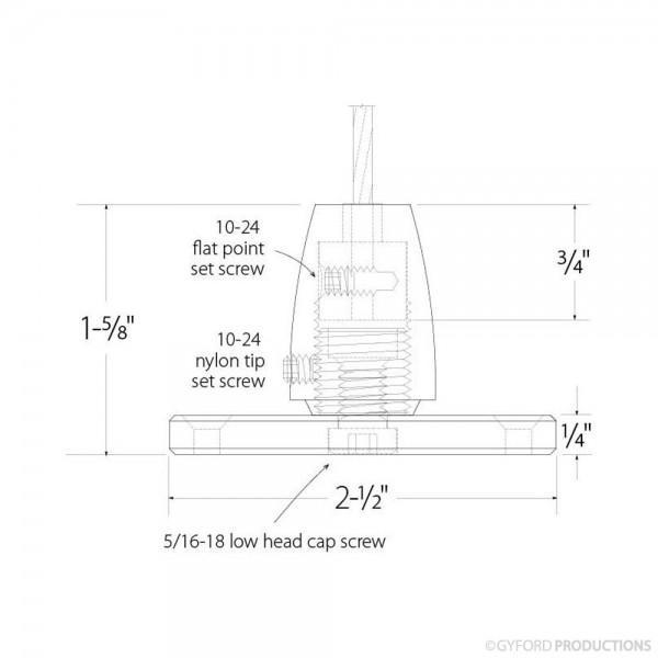 Gyford EZ 1/8" Wire Floor Mount Turnbuckle With Base Plate - EZ-A28