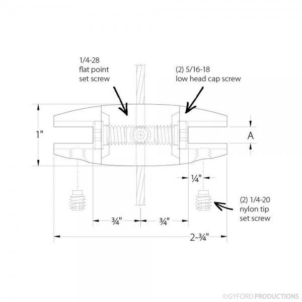 Gyford EZ-Wire Double Panel Clip for 1/8" Wire