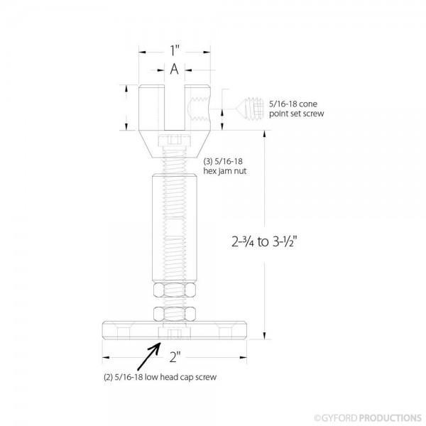 Gyford WS Series Adjustable Surface Mount Panel Grippers