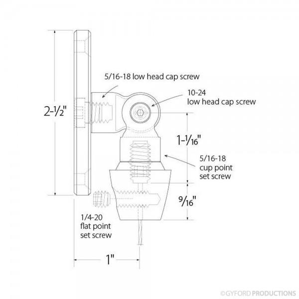 Gyford EZ Wire Angled Top Mount for 1/8" Wire EZ-A19