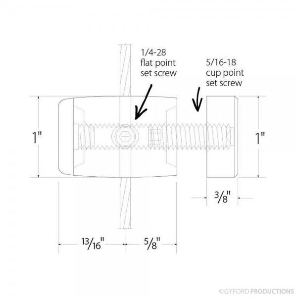 Gyford EZ Wire Connector with Finish Cap for 1/8" Wire - EZ-A50